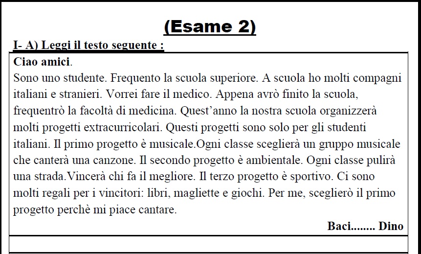 النموذج الاسترشادى الثانى بالاجابة النموذجية فى اللغة الإيطالية بنظام البوكليت للصف الثالث الثانوى