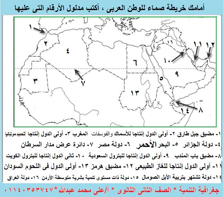 البيانات الكاملة لكل خرائط جغرافية التنمية للصف الثانى الثانوى