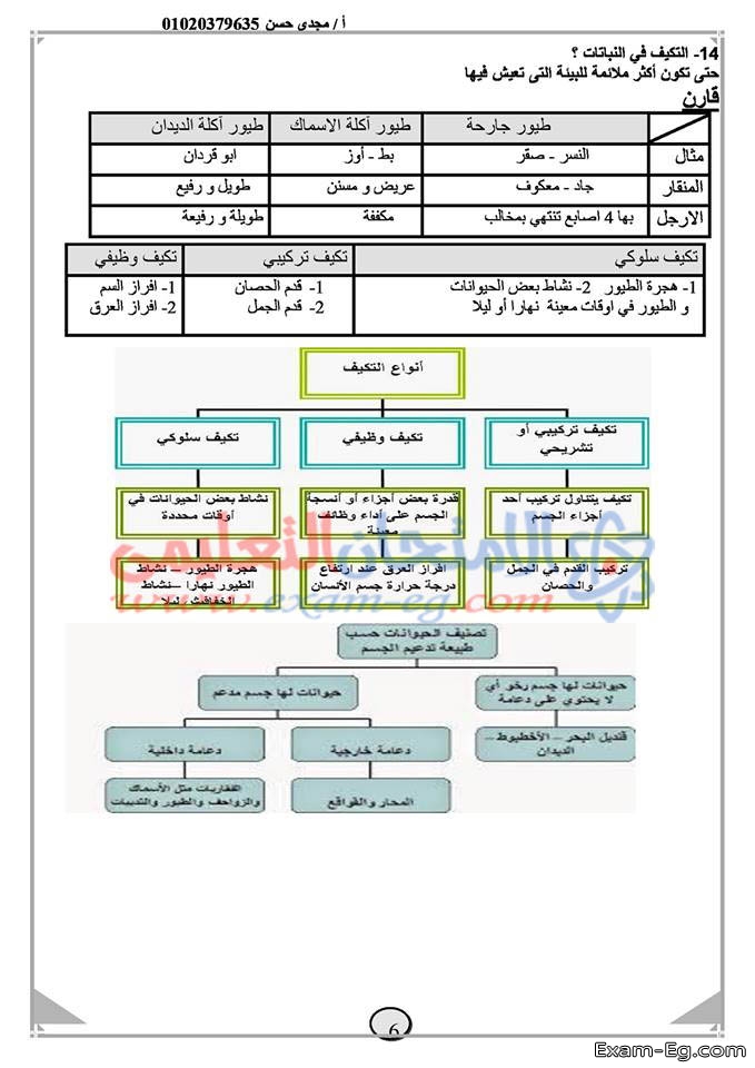 مراجعة ليلة الامتحان فى العلوم للصف الاول الاعدادى 2019 الترم الاول